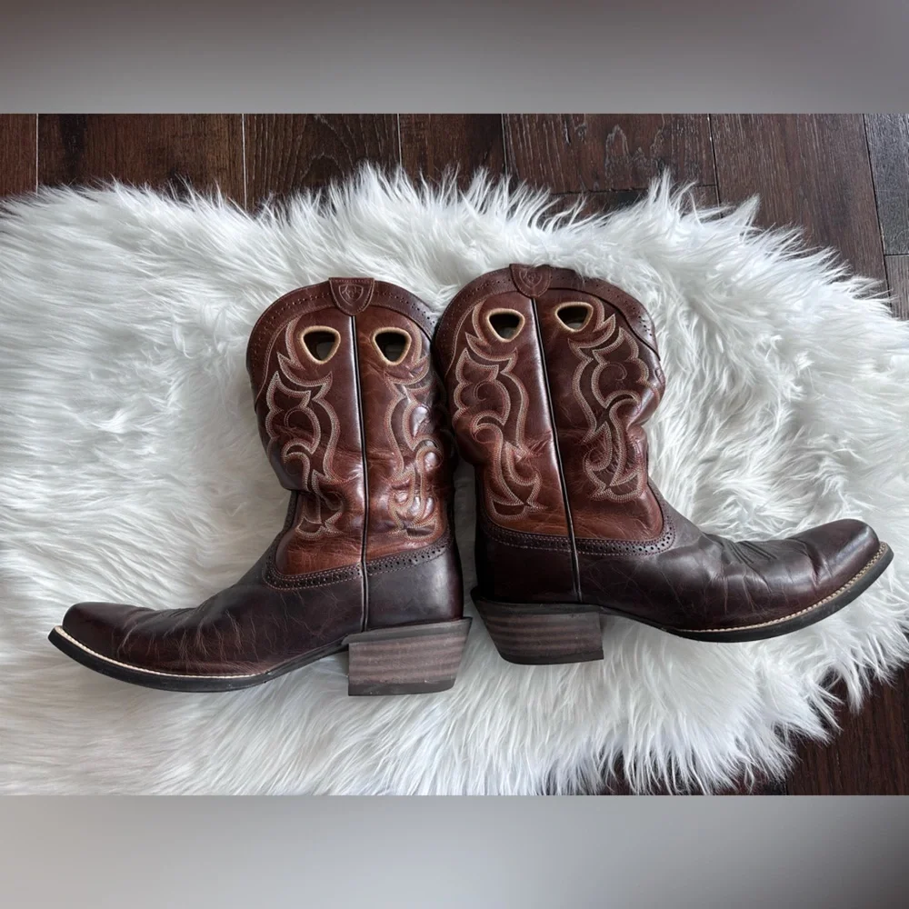 Ariat Boots Rawhide Leather Western Cowboy Groomsman SquareToe #10010953 Mens 13 - Picture 2 of 12